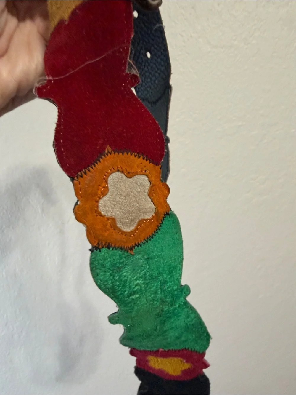 Vintage Butterfly Floral leather Belt Cottagecore 90s Hippie Granny